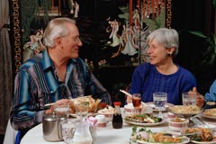 Couple dining; Actual size=240 pixels wide